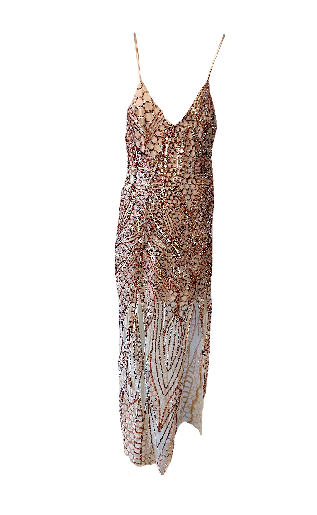 Showpo's rose gold sequin dress is the perfect mid length formal cocktail dress. Its silhouette is designed to flatter any body type, while its sequins catch the light and shine, providing a subtle sparkle to your look. Constructed from quality sequin fabric, this dress is designed to last. Add some class to any occasion with this stylish, timeless piece. Australian dress shop affordable dress